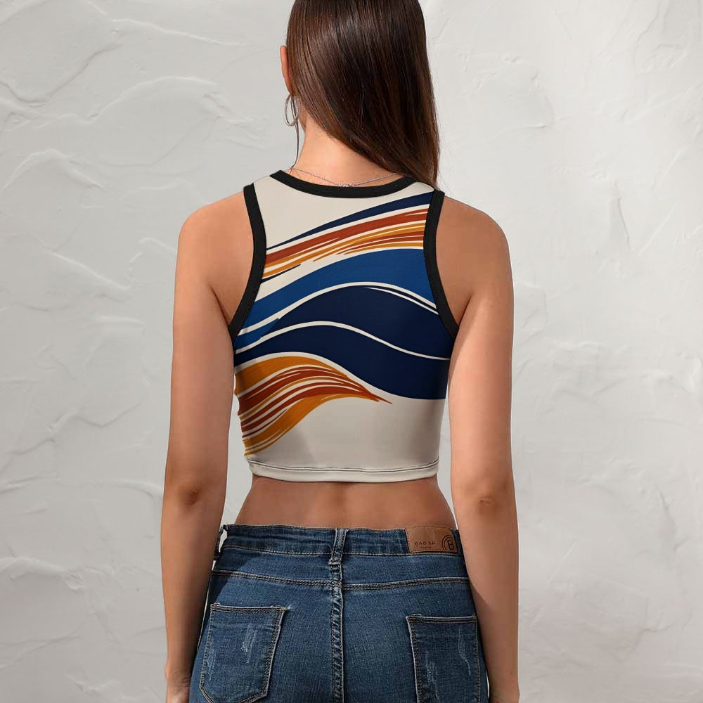 Women's Cropped Slim Racer Tank Top