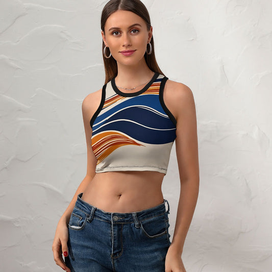 Women's Cropped Slim Racer Tank Top