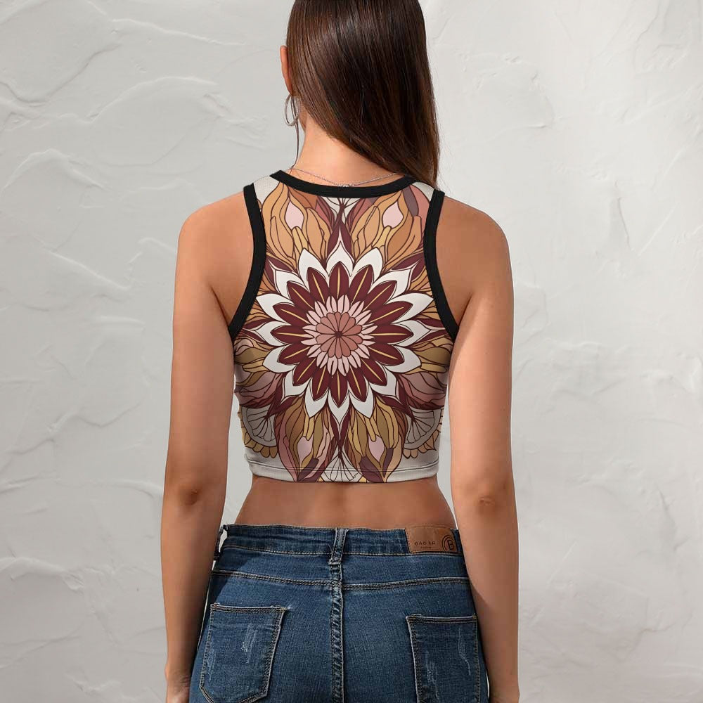 Women's Cropped Slim Racer Tank Top