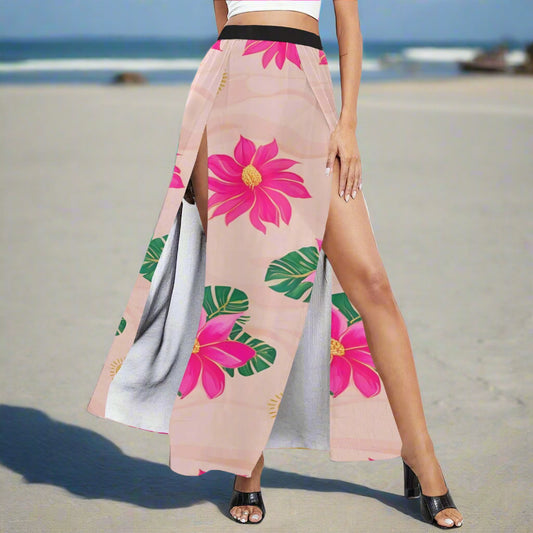 Women's High Slit Long Beach Dress (S40)